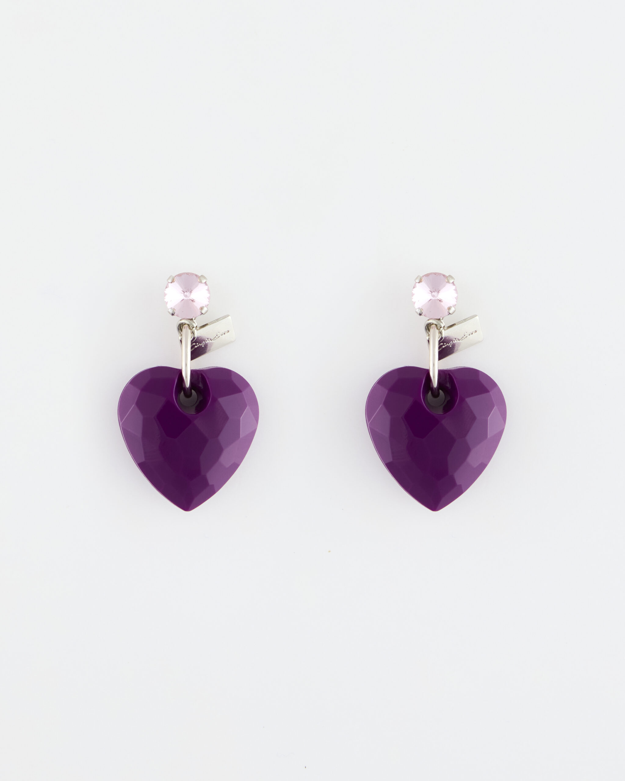Orecchino Pendente Cuore Love Viola