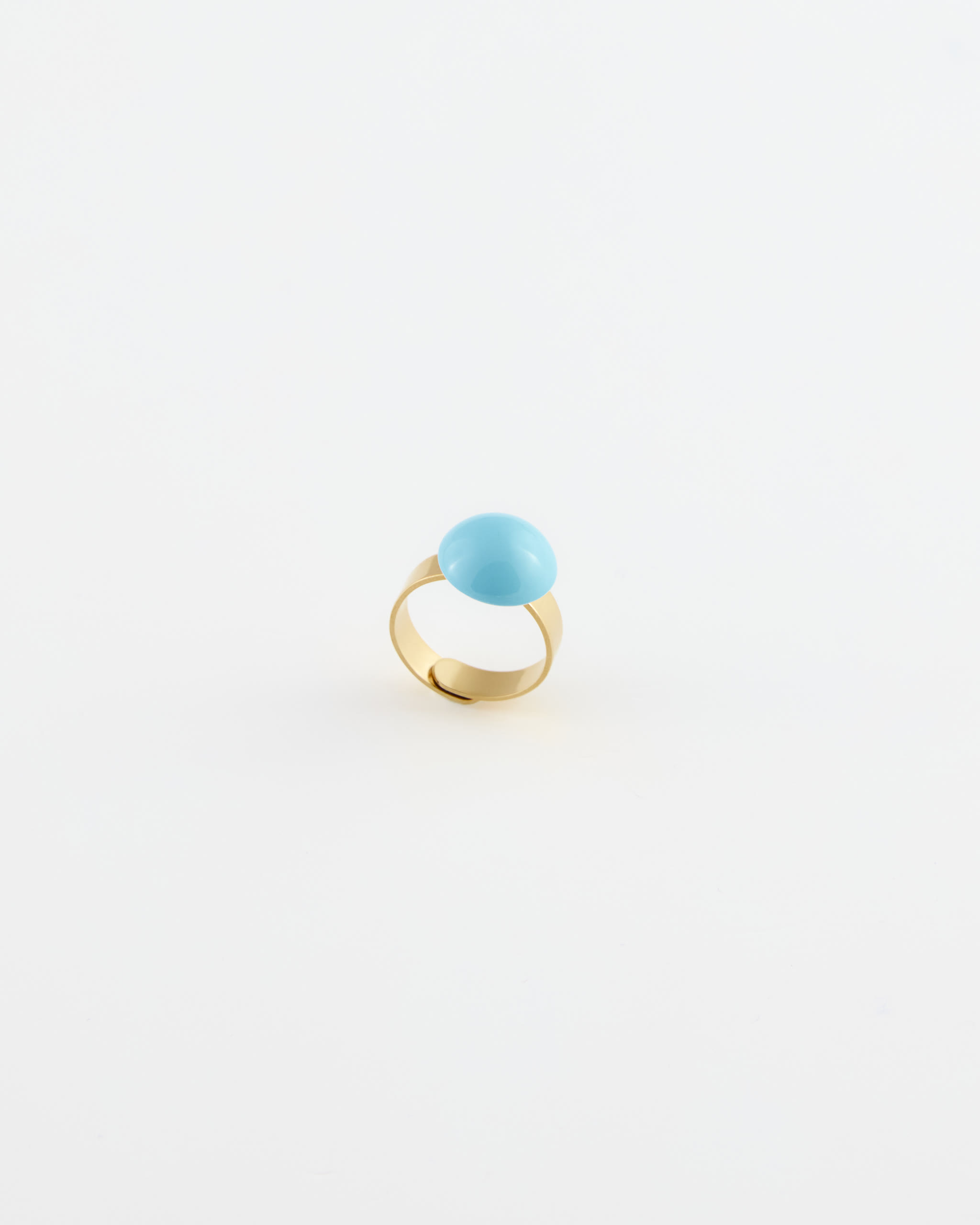 Anello regolabile diametro resina cm 1,5 Turchese