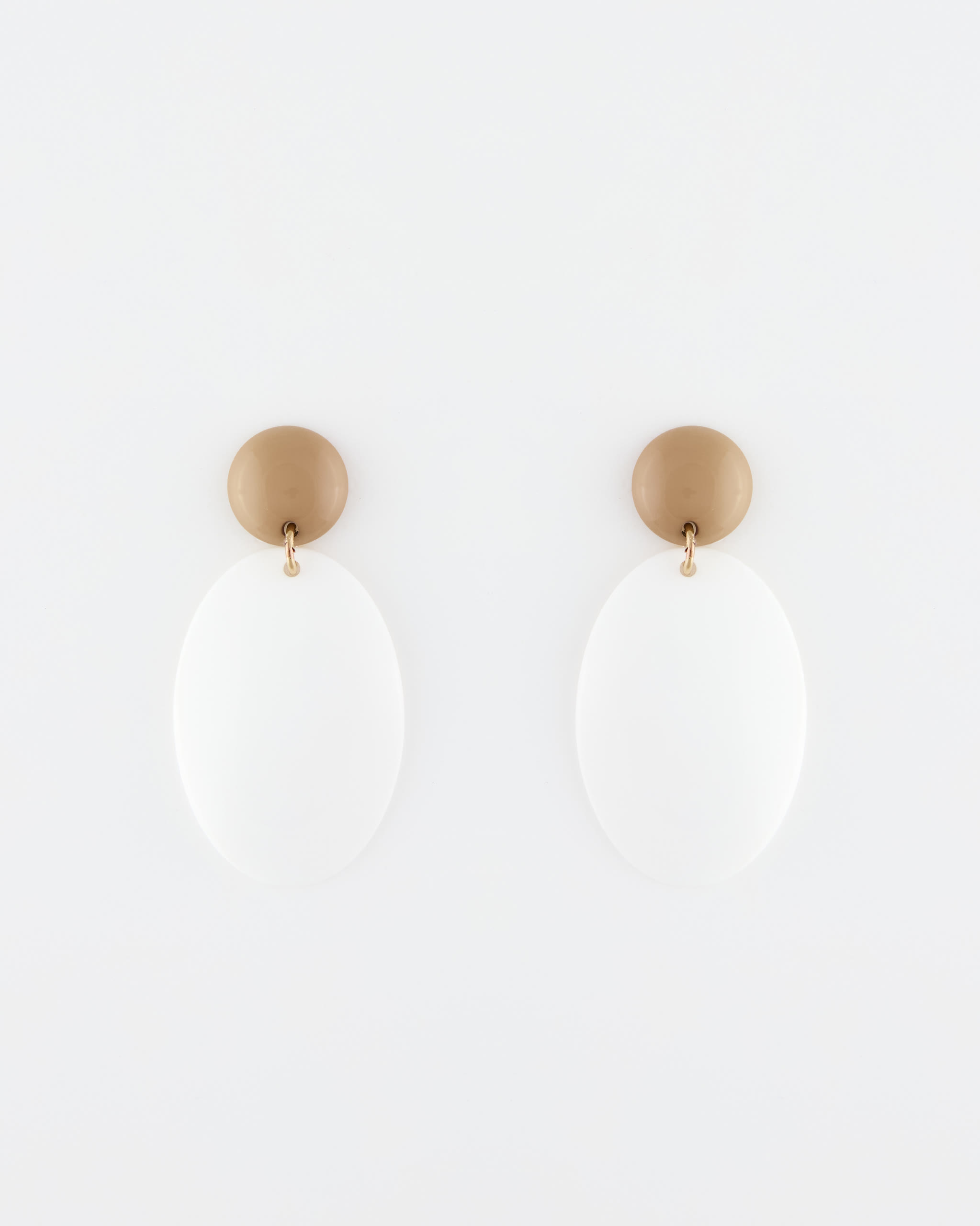 Orecchino Perno Pendente Bianco+Tortora Cloud Dancer