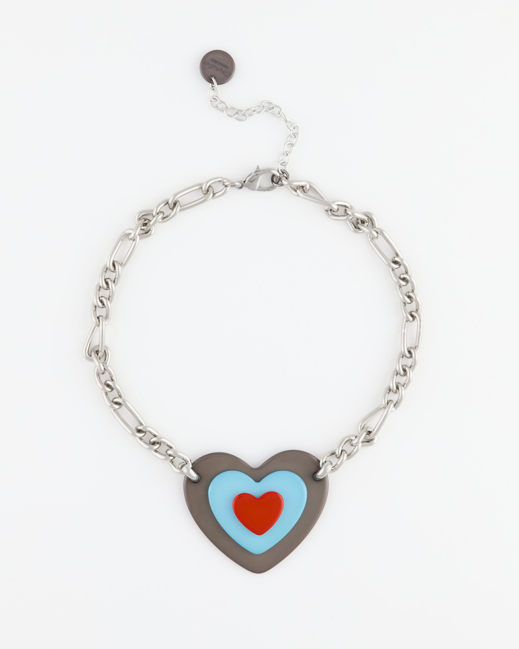 Collana Girocollo Catena Rodio + Cuore