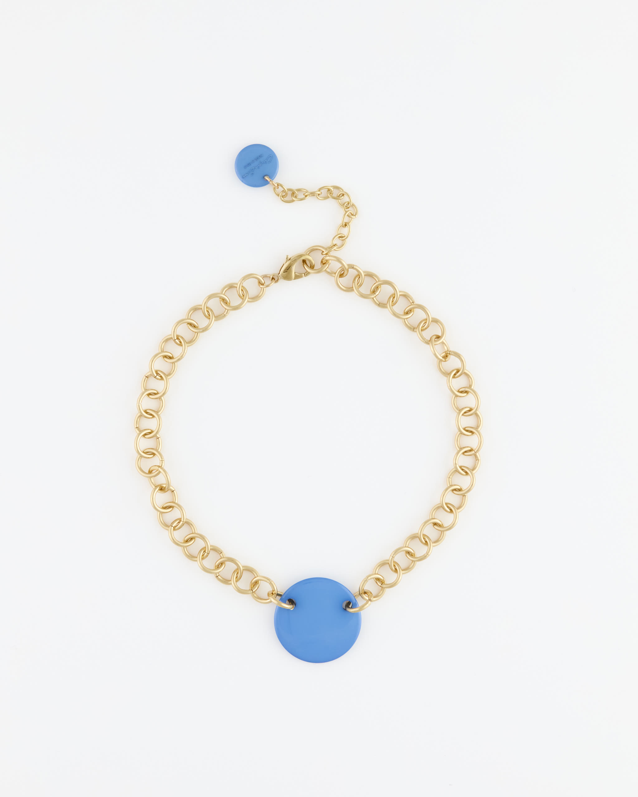 Collana Girocollo Catena Oro + Disco Resina Avio