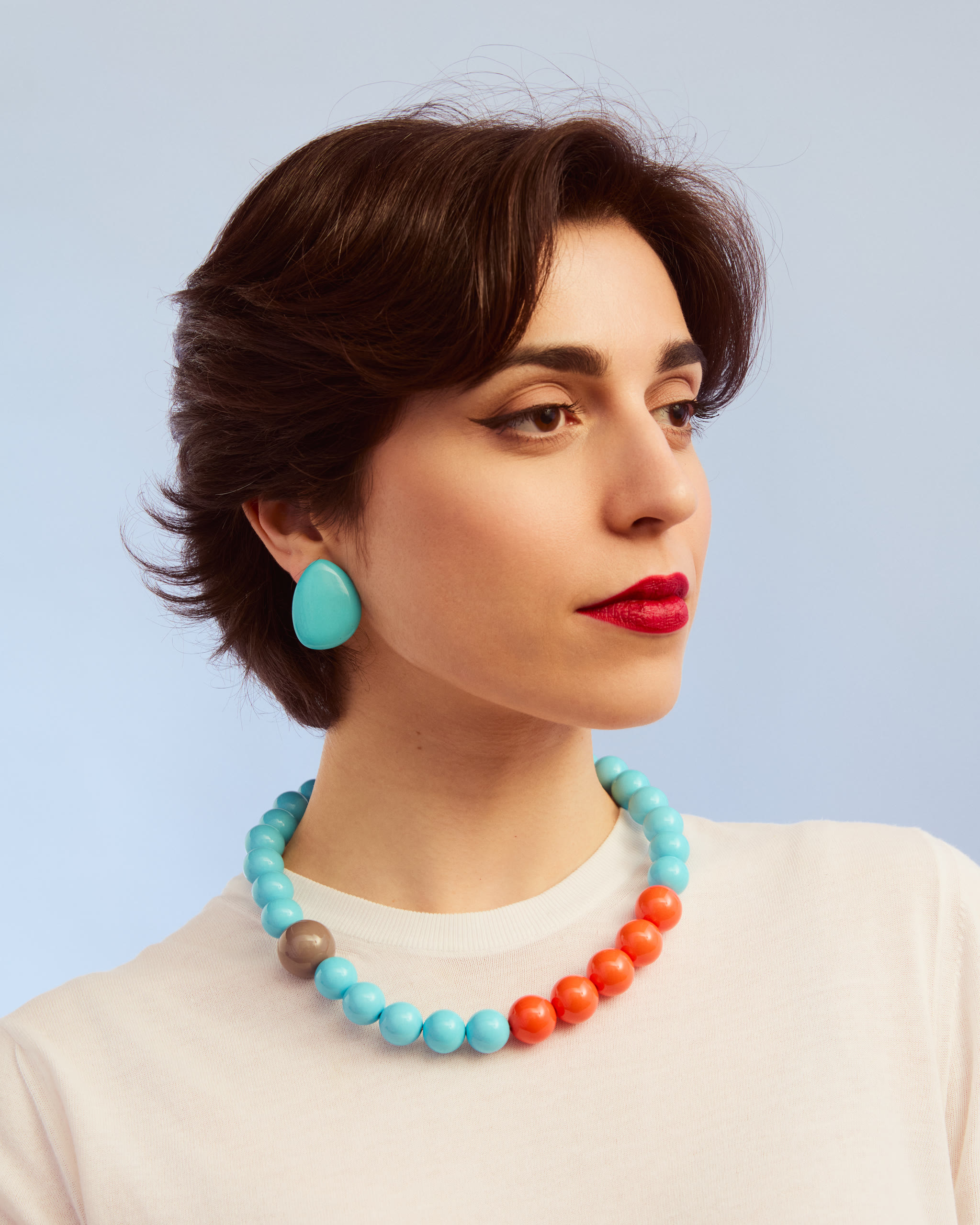 Collana Girocollo Boule Mix Cipria/Olivine/Ginaduia/Avio - immagine 2