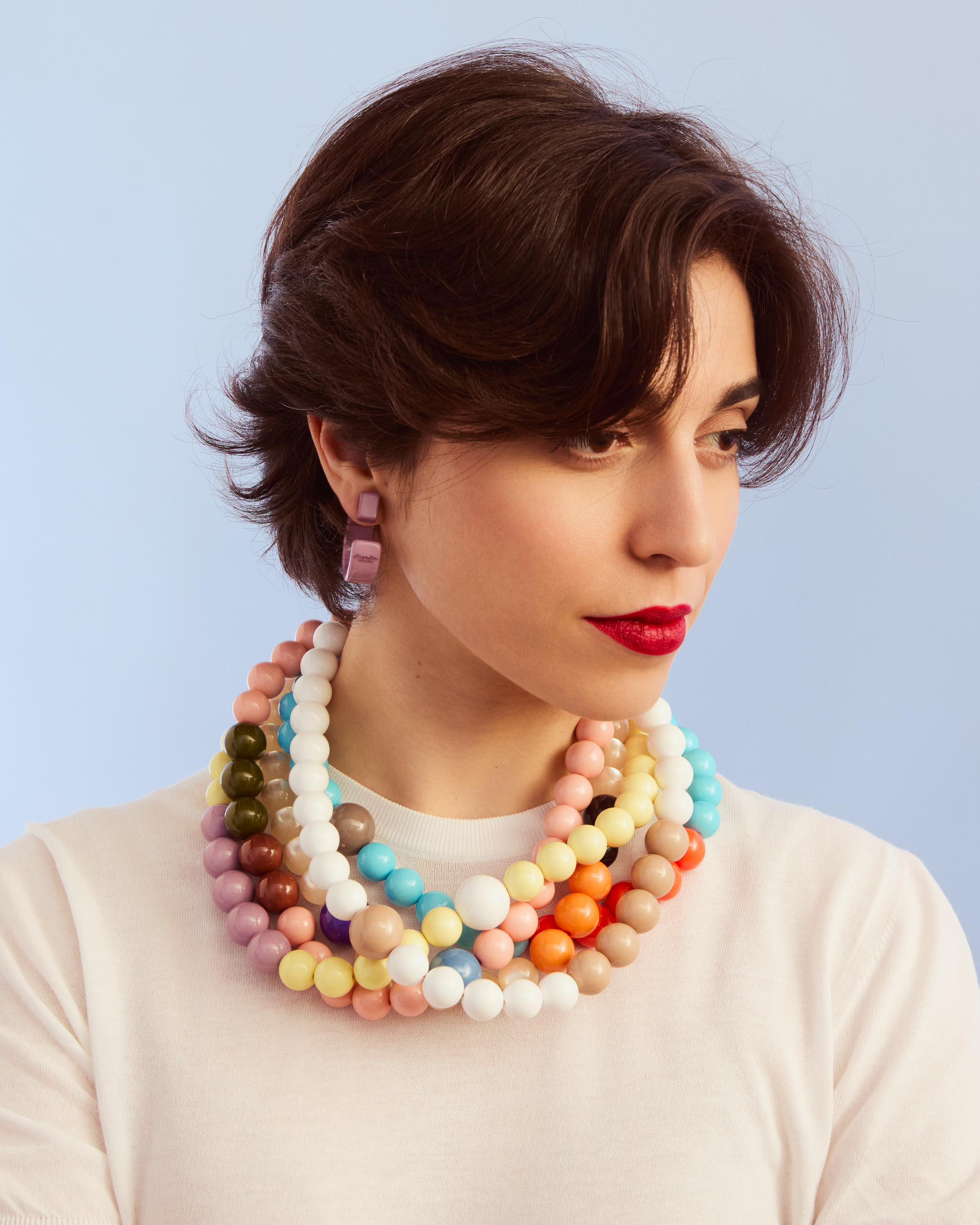 Collana Girocollo Boule Mix Cipria/Olivine/Ginaduia/Avio - immagine 6