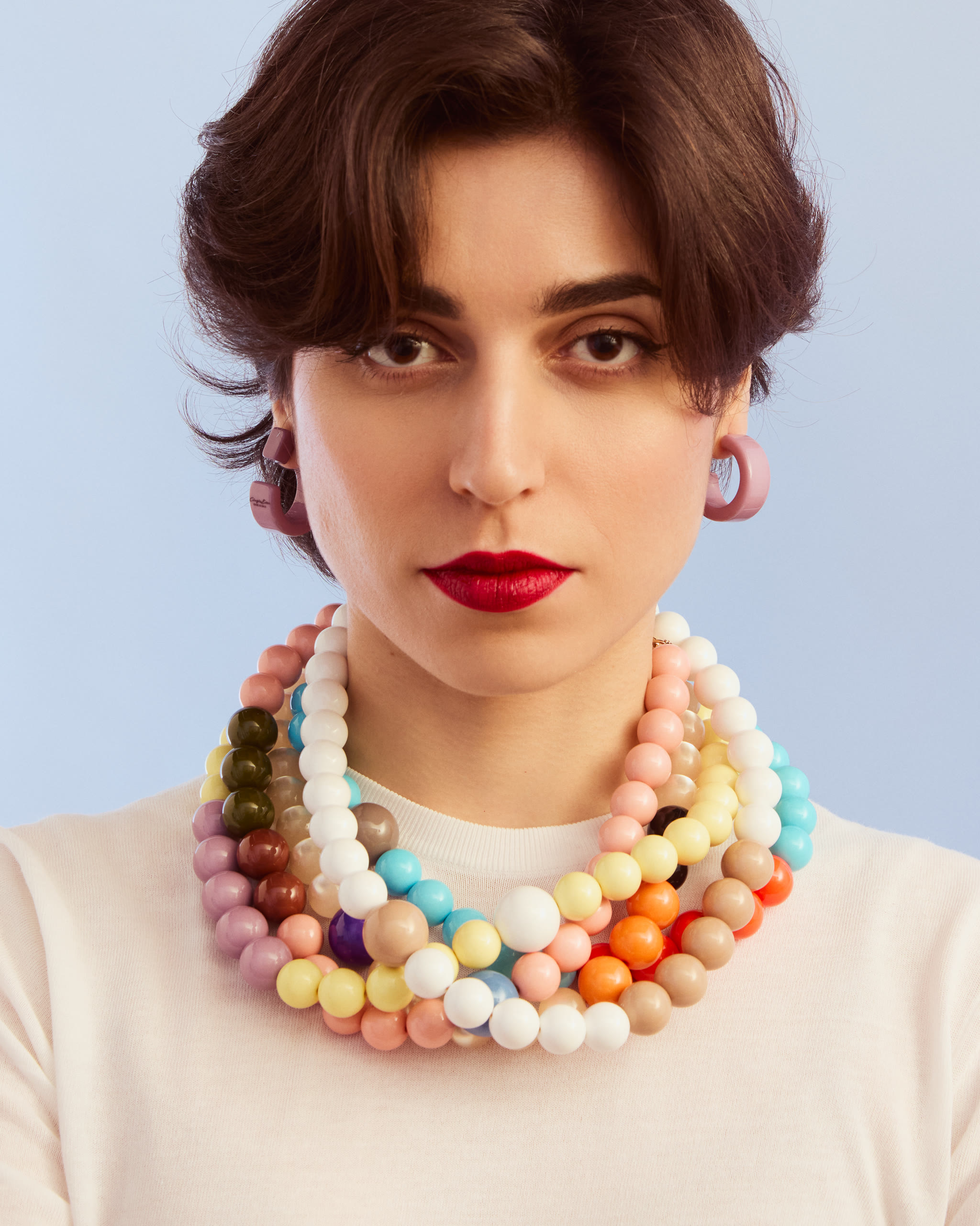 Collana Girocollo Boule Mix Cipria/Olivine/Ginaduia/Avio - immagine 5