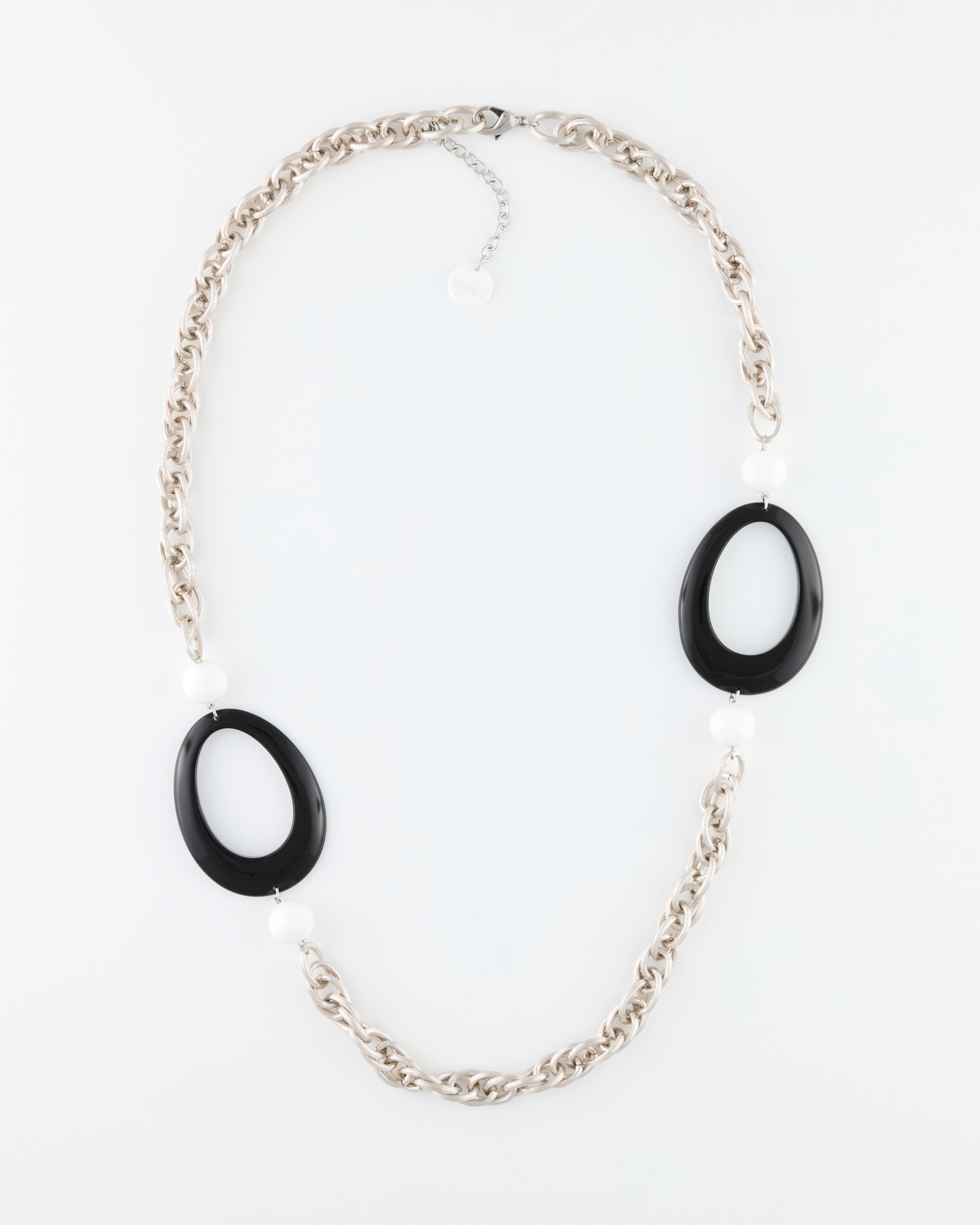 Collana Black & White Catena e Resina cm 100 + 8 all
