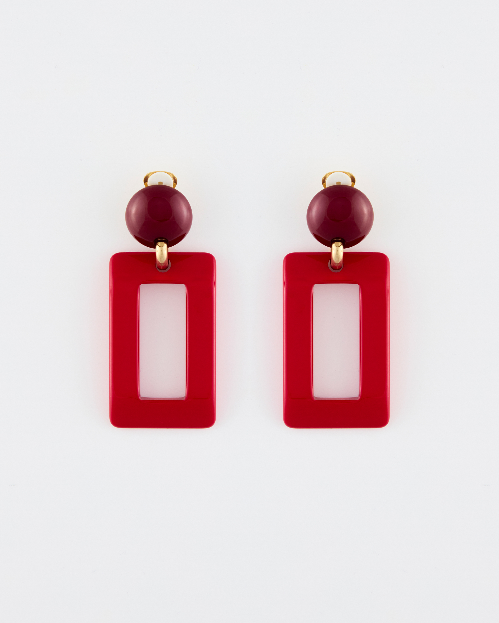 Orecchino Clips Bordeaux & Fuxia Macro cm 6