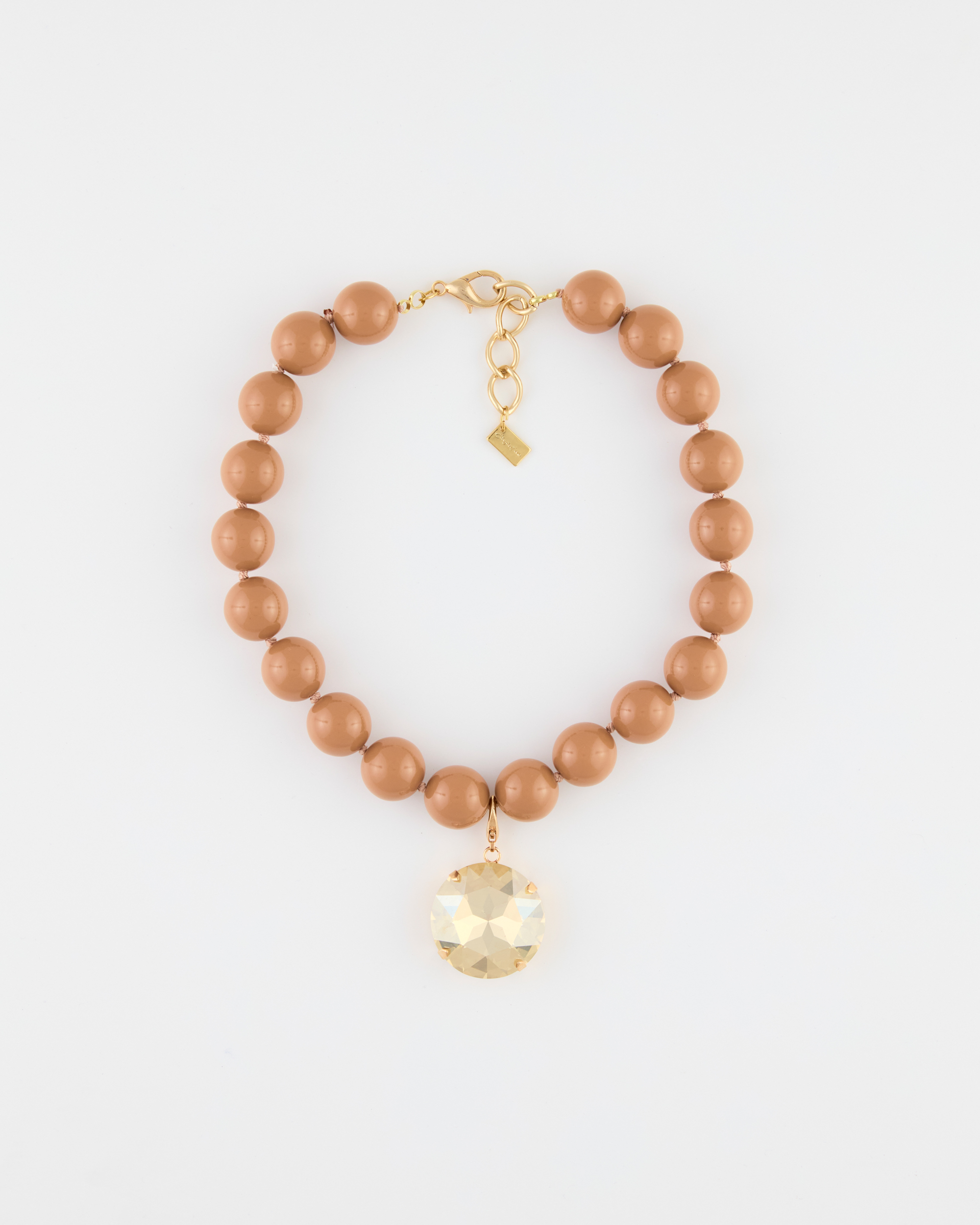 Collana Girocollo Boule Tortora + Strass Golden Shadow LE NUOVE BOULE DI CINZIA ESSE cm 47 + 5 cm
