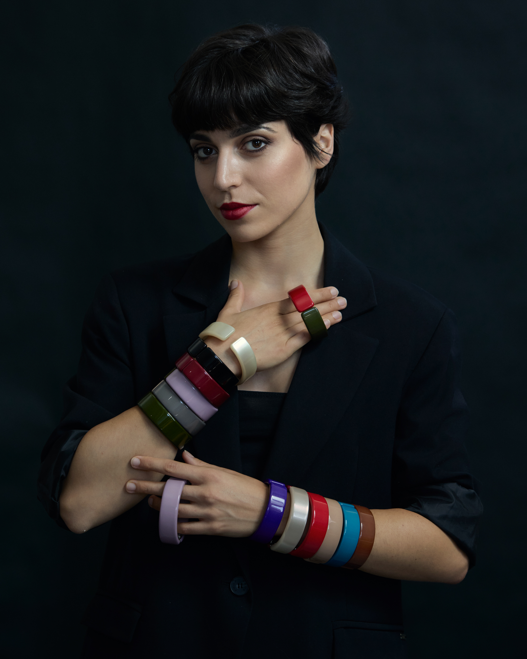 Bracciale Bangle Bicolore Avio/Dark Blue - immagine 2